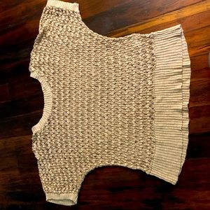 Tan and gold short sleeve sweater